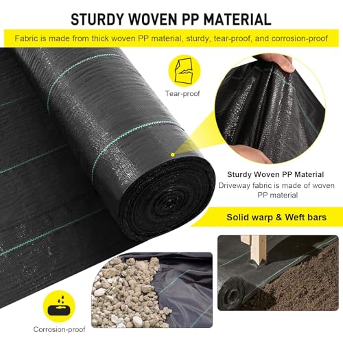 Driveway Fabric, 13x200 ft Road Fabric Commercial Weed Barrier Fabric, Landscape Fabric Heavy Duty 3.5OZ French Drain Fabric for Erosion Control,Landscape Fabric,Weed Barrier,Construction Projects - size: 13x200 ft-3.5OZ