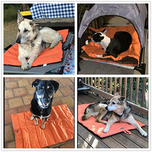 CHEERHUNTING Outdoor Dog Bed, Waterproof, Washable, Large Size, Durable, Water Resistant, Portable and Camping Travel Pet Mat - color: Orange, size: Large