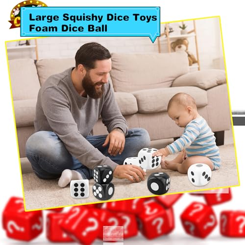 2 Pieces 6 Inches Large Foam Dice Set Giant Foam Dice Soft Dot Dice Toy for Family Educational Toys Parent Child Board Games Nights Casino Themed Party Decoration (Color Set 2) - color: Color Set 2