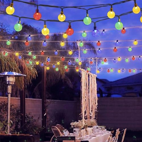 Toodour Solar String Lights Outdoor, 56ft 100 LED Globe String Light with 8 Mode, Waterproof Crystall Ball Lights Solar Patio Lights for Garden, Lawn, Patio, Gazebo, Yard, Outdoor Decor - Multicolor - color: Multicolor, size: 56ft
