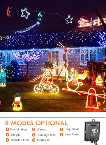 Brightown Solar String Lights Outdoor Waterproof, 18 Colors Changing 39FT Fairy Rope Light Solar Powered with Remote, 100 LEDs Multicolor Trampoline Light Rope Lighting for Outside Christmas Party - color: ‎Multicolor, size: 100 LED