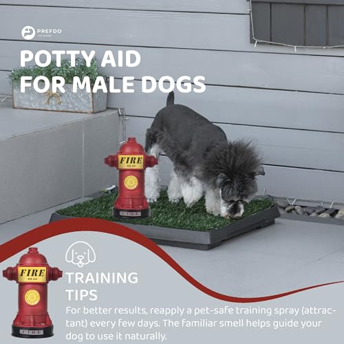Potty Training Dog Fire Hydrant, Mini Fire Hydrant for Dogs to Pee On, Resin Puppy Pee Post, Potty Aid for Male Dog Indoor, Apartment, 4.3" W x 9.4" H, Retro Red - color: Red