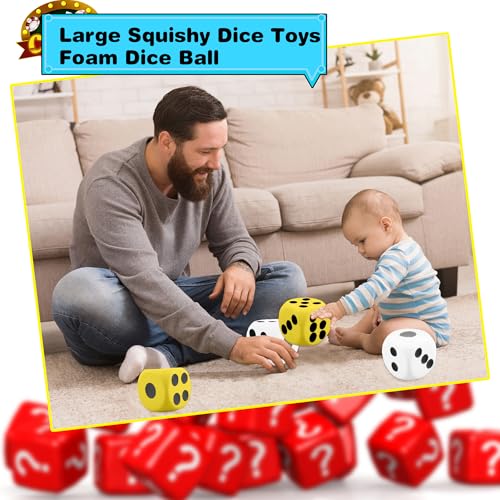 2 Pieces 6 Inches Large Foam Dice Set Giant Foam Dice Soft Dot Dice Toy for Family Educational Toys Parent Child Board Games Nights Casino Themed Party Decoration (Color Set 6) - color: Color Set 6
