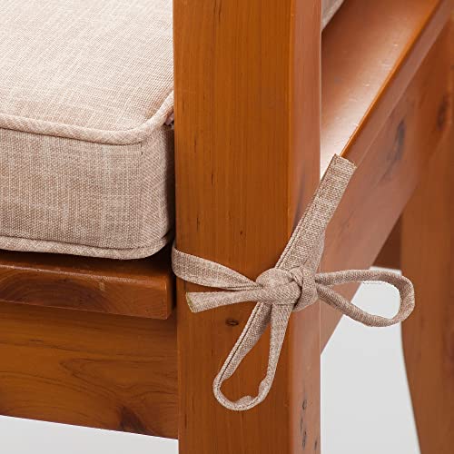 Magpie Fabrics Indoor Outdoor Waterproof Square Chair Cushion, 18" x 18" x 2.5", 2 Pack, Water Resistant Seat Cushions, for Patio Garden Office, Beige Textured - color: Beige Textured