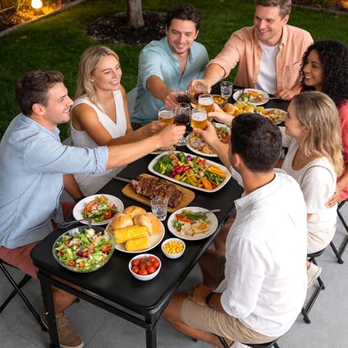6FT x 2FT Folding Camping Table with Aluminum Alloy Legs, Adjustable Height Portable Outdoor Picnic Table for Camping, Travel, Parties, Kids Crafts, and Market Vendor Use - size: 6 ft x 2 ft × 2.3 ft H