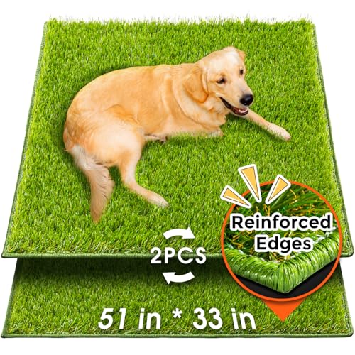 Hompet Artificial Dog Grass Pad for Dogs, 51"x33", Easy to Clean with Drainage Holes - size: 51 x 33"