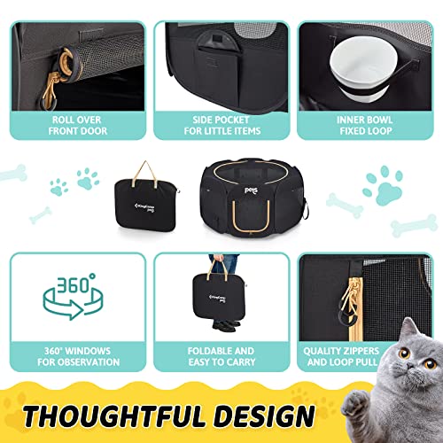 KingCamp Dog Playpen Pet Playpen + Free Travel Bowl Portable Foldable Dog Tent and Puppy Playpen Pet Tent + Free Carrying Case Indoor Outdoor Camping (Large (50x50x24 inches))