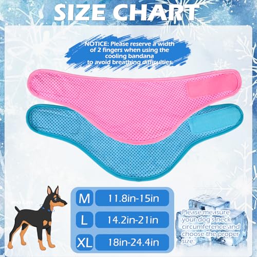 EXPAWLORER Dog Cooling Bandana - 2 Pack Instant Cooling Dog Bandanas, Chill Out Pet Cool Scarf Summer Essentials Ice Neck Cooler Wrap, Prevent Sunstroke for Small Medium Large Dogs, Pink Blue M - color: Pink & Blue, size: Medium