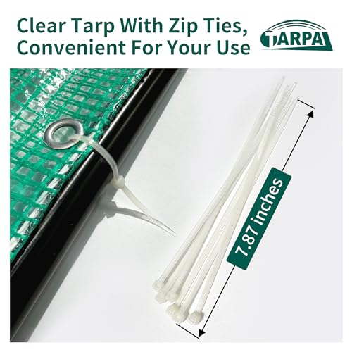 TARPAL 8'x8' Clear Green Tarp Heavy Duty Waterproof 12mil with Grommets or Zip Ties for Small Greenhouse for Outdoors Garden,Farm,Chicken Coops - color: Clear Green Leno Tarp, size: 8x8ft-Finished size