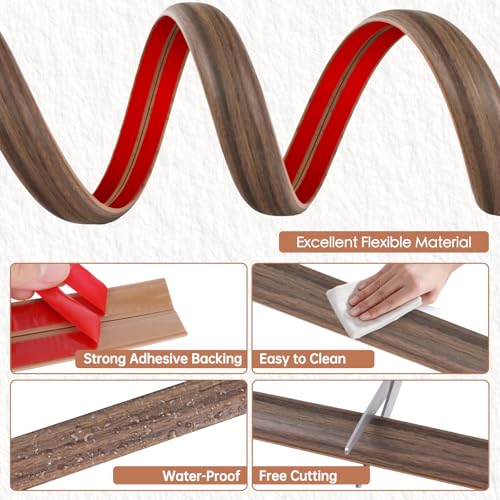 Floor Cord Cover for Wires on Floor Self Adhesive Cord Hider Floor Cable Management Wire Covers for Cords Protector Prevent Cable Trips Cord Cavity W 0.32" x H 0.32", Misty Brown Wood, 3.3Ft - color: Misty Brown Wood, size: 0.78 In x 3.3 Ft