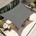 Amagenix Sun Shade Sail 14'X14' Rectangle Dark Grey Curved Edge Heavy Duty UV Block Canopy for Patio Lawn Garden Outdoor,Customizable