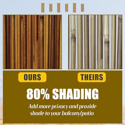 Natural Reed Fencing, 2.6FT X 6.6T Reed Screen Balcony Reed Fence Bamboo Screen Fencing for Outdoor Backyard Patio（Brown） - size: 1 Pack 2.6FT×6.6FT
