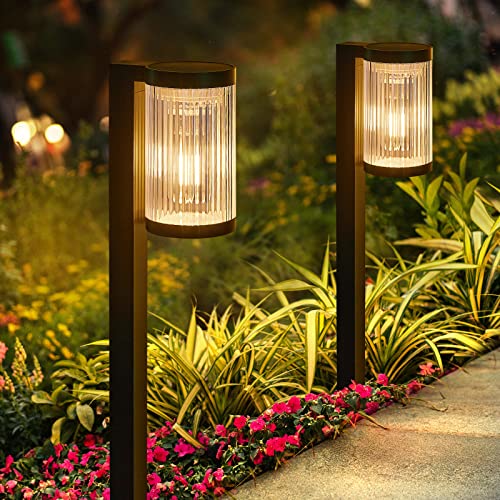 ELECLINK Solar Pathway Lights Outdoor, 2 Pack Upgraded Outdoor Solar Lights for Outside Super Bright Up to 12Hrs, IP65 Waterproof Solar Garden Lights for Sidewalk Driveway Gifts for Momen Mom Grandma - color: Warm White, size: 2 Pack
