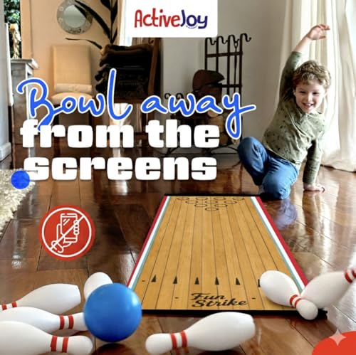 ActiveJoy - Classic & American Style Mini Kids Bowling Set - Bowling Games for Kids Indoor - Bowling Alley Toy with Lane, 10 pins, 2 Balls for Family & Friends - 2-5 Years Old - Classic Retro - color: Classic Retro