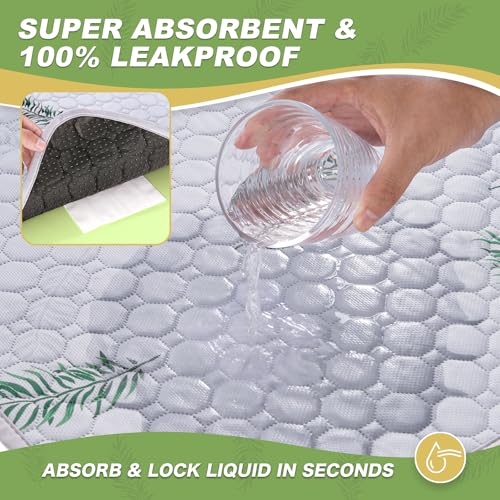 WanpeeGoo Washable Pee Pads for Dogs, 2Pack Reusable Puppy Pads, Super Absorbent & Leakproof Dog Pads, Anti-Slip Dog Pee Pads for Puppy Training & Incontinence, Leaf Pattern 24"x36" - color: Leaf Pattern, size: 24"x36"(Pack of 2)