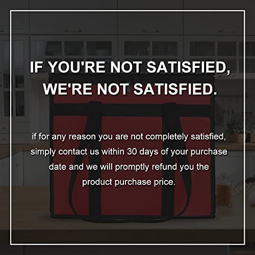 Bodaon Insulated Pizza Delivery Bag, 16" x 16" x 14" Pizza Warmer Bags for Carry Hot, Commercial Delivery Bag, Food Warmers for Parties, Pizza Pack Insulation, Pizza Carrier, Red, 1-Pack - color: Black