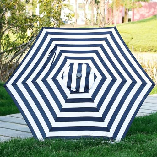 Blissun 7.5 ft Patio Umbrella, Yard Umbrella, Outdoor Market Umbrella with Push Button Tilt Crank (Black&White) - color: Black & White stripe