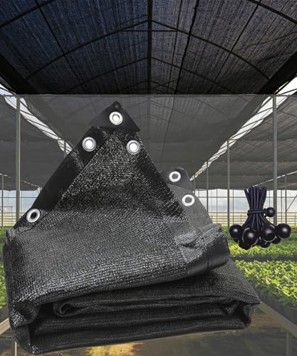 90% Black Shade Cloth 10ft x 24ft Heavy Duty Outdoor Mesh Tarp with Grommets，Sun Shade Canopy for Patio，Garden，Greenhouse，Chicken Coops，Plants Vegetables，Swimming Pool - color: Black, size: 10ft x 24ft