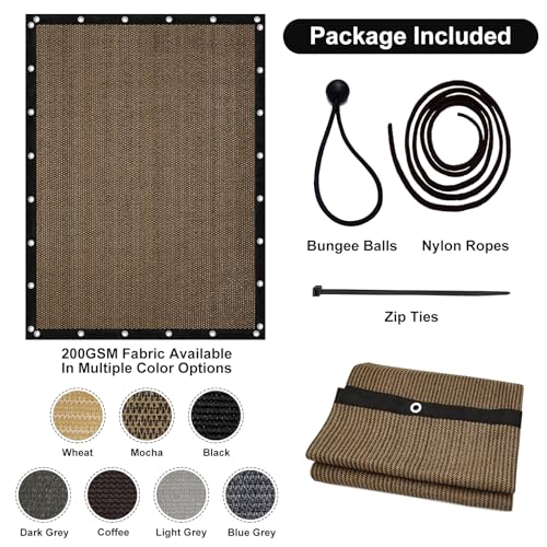 Artpuch Pergola Shade Cover with Grommets 8x10 FT 90% UV Block Outdoor Sun Shade Cloth Privacy Screen for Patio (Customized Available) Mocha - color: Mocha, size: 0 8' x 1 0'