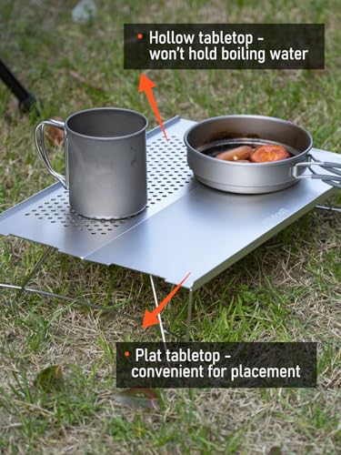 WildCall Ultralight Backpacking Table, Mini Folding Camping Table with Carry Bag, Compact Portable Aluminum Table for Hiking, Backpacking, Cooking, Beach, Travel Gear - color: Silver