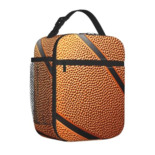 Basketball Print Lunch Box for Players,Adults,Men,Sport Ball Design Insulated Lunchbox,Leakproof Tote Bag,Reusable Cooler Bags for Work,Picnic,Office,Travel,Practical Lunchbag Gifts - color: Basketball01