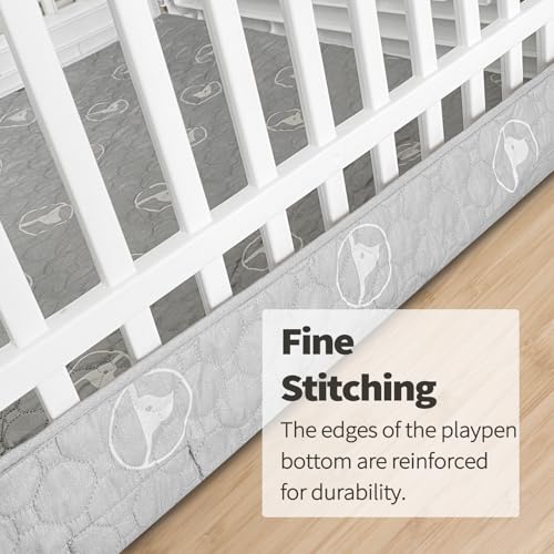 PJYuCien Dog Playpen Bottom Pad Fits for 36 Inch 4 Panels Exercise Pet Pen, Using as a Fence Stabilization and Puppy Pen Mat, Hoop and Loop Design, Grey (Playpen Not Included) - style: Grey Bottom, 36"Width, Grey ( Adhesive Tape Connections )