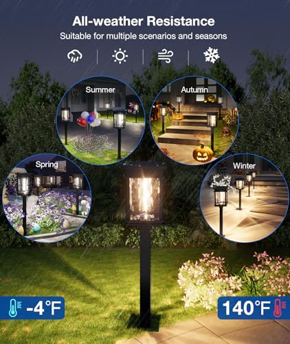 XMCOSY+ Solar Pathway Lights Outdoor, Adjustable Warm & Cool White, 50 Lumens Bright Garden Lights, 6 Pack IP65 Waterproof Landscape Lighting, Outside Lights for Front Yard Lawn Walkway Driveway Patio - size: 6 Pack