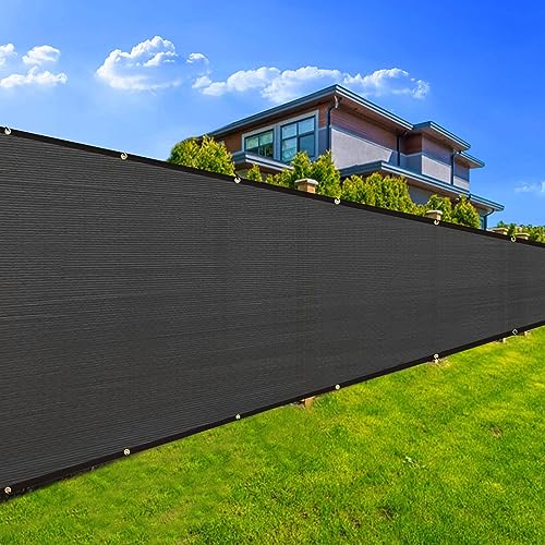 Privacy Fence Screen 8' x 11', 90% Blockage Heavy Duty 170 GSM Fencing Mesh Net Cover for Outdoor Wall Garden Yard Backyard Cable Zip Ties Included Dark Grey-We Make Custom Size - color: Dark Gray, size: 8X11 FT - Custom Sizes