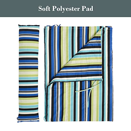 SUNCREAT Outdoor Double Hammock Pad, Soft Comfortable Polyester Pad, Green Stripes - color: Green Stripes