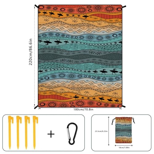 Large Beach Blanket Sandproof Waterproof 70.8" X 86.6"for Quick Drying Outdoor Picnic Mat for Beach - color: D05
