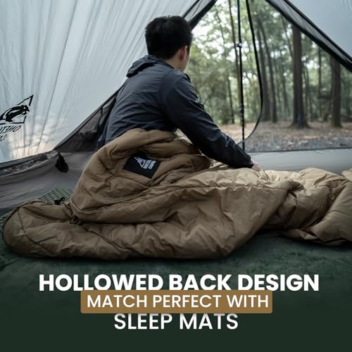 OneTigris Featherlite Ultralight Sleeping Quilt, Weighs 35oz, Warm Hammock Topquilt 40 Degree, with Footbox, Perfect for Outback Camping, Hiking, Backpacking and Hammocks - color: OD Green
