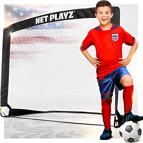 NET Playz 4ftx3ft Easy Fold-Up Portable Training Soccer Goal, 36" D x 48" W x 36" H - style: Single