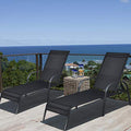 Giantex 2 Pack Patio Lounge Chair, Outdoor Chaise Lounge with 5 Adjustable Backrest, Sturdy Steel Frame, Sunbathing Recliner, Beach Chair, Tanning Chair for Outside, Yard, Balcony, Pool Chairs, Black - color: Black