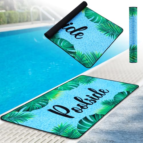 Tinideya Poolside Non Slip Mat Walk Pool Mats for Floor Outdoor Rubber Mats with Drainage Outdoor and Indoor Dock Safety Pool Mat(24" X 48") - size: 6" x 12" (Rectangular)