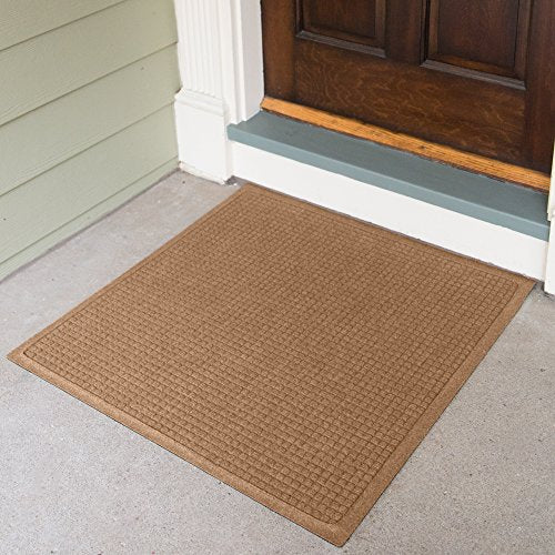 Hudson Exchange (35"x35", Medium Brown) Fashion Scraper Entry Square Floor Mat - color: Medium Brown