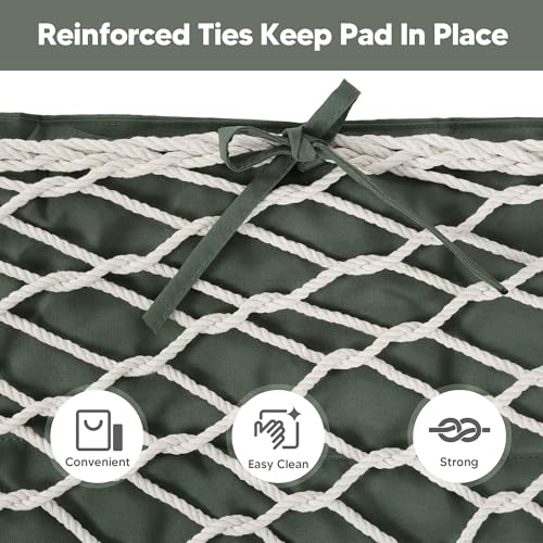 SUNCREAT Outdoor Double Hammock Pad, Soft Comfortable Polyester Pad, Olive Green - color: Olive Green