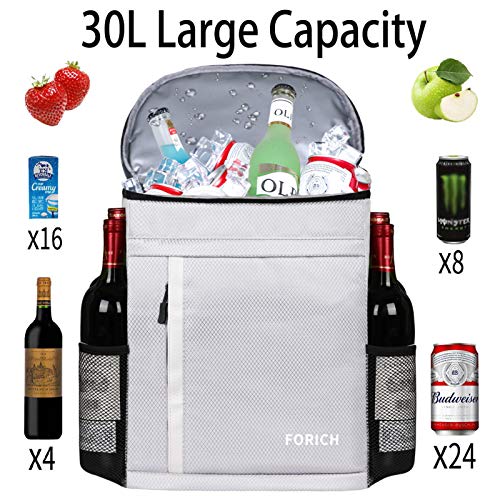 FORICH Soft Cooler Backpack Insulated Waterproof Backpack Cooler Bag Leak Proof Portable Small Cooler Backpacks to Work Lunch Travel Beach Camping Hiking Picnic Fishing Beer for Men Women - color: Y - Gray