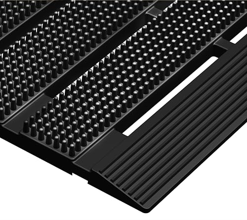 MATALL Waterproof Outdoor Door Mat - 36x24 Inches Non-Slip Drainage Large Door Floor Mat for Indoor Home Pool Entry Garage（ Upgrade Interlocking Mat） - color: Black, size: 2' x 3' (Rectangular)
