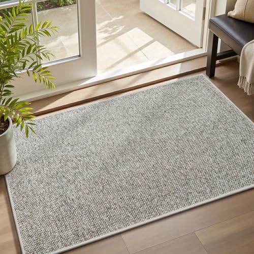 MontVoo Door Mat Indoor Entrance Doormat, Absorbent Durable Rubber Non Slip Front Door Mat for Inside Entry Entryway Dirt Trapper Welcome Mat, Beige 32''x48'' - color: Beige, size: 32''x48''