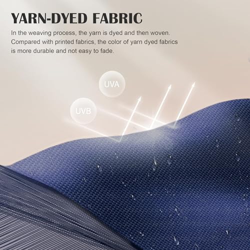 Sundale Outdoor 15ft Large Patio Umbrella with Base Included and Umbrella Cover, Outdoor Double-Sided Umbrella - color: Navy