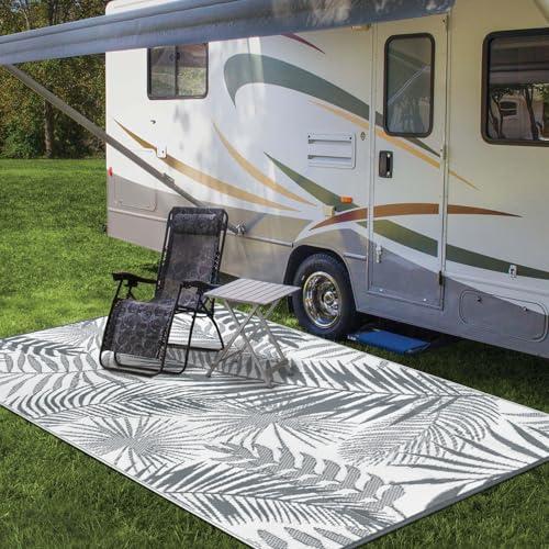 HiiARug Outdoor Rug 5x7Ft Outdoor Plastic Straw Rug Waterproof Outdoor Rugs for Patios Clearance Indoor Outdoor Rug for Patio Decor Porch Camping - color: Cool Gray, size: 5' x 7' (Rectangular)