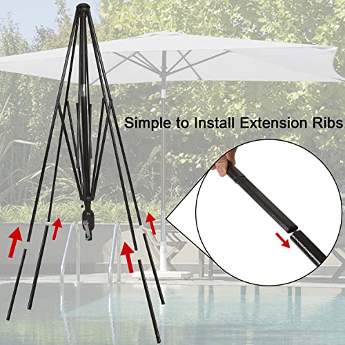Blissun Rectangular Patio Umbrella, Table Market Umbrella with Tilt and Crank, Outdoor Umbrella for Garden, Deck, Backyard, Pool and Beach - color: Grey, size: 6.5 x 10 FT