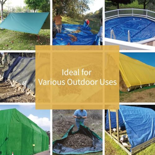 GUARD SHIELD Tarp Green 8x12 Feet Multi Purpose Waterproof Poly Tarp Cover 5mil - color: Green, size: 8x12