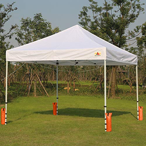 ABCCANOPY Canopy Weights Set of 4-120LBS Sand Bags for Pop up Tent, Weight Bags for Outdoor Gazebo, Trampoline, Pergola, Orange (Without Sand) - color: Orange, size: 120lbs