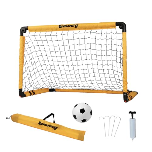 Small Soccer Goals for Kids, Foldable Mini Soccer Goal Set with Portable Soccer Net for Kids, Kid Soccer Goal for Indoor Outdoor Backyard Play, Soccer Toy Gift for Children - size: Elite Yellow: 35.43×23.62×23.62 inch in goal+ball