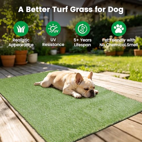 59" x 36" Fake Grass Mat for Dogs, Premium Washable Artificial Turf Grass Rug for Patio Lawn Balcony Door Dog Pet Pee Potty Training - size: 59" x 36"