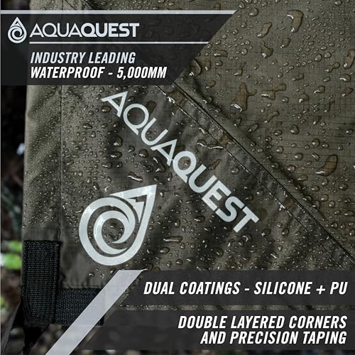 AquaQuest Guide Tarp – Ultralight Waterproof (5,000 mm) Seam-Taped 40D Ripstop Rain Fly for Backpacking, Stealth Camping & Thru-Hiking - color: Olive Drab, size: 20 x 13 ft