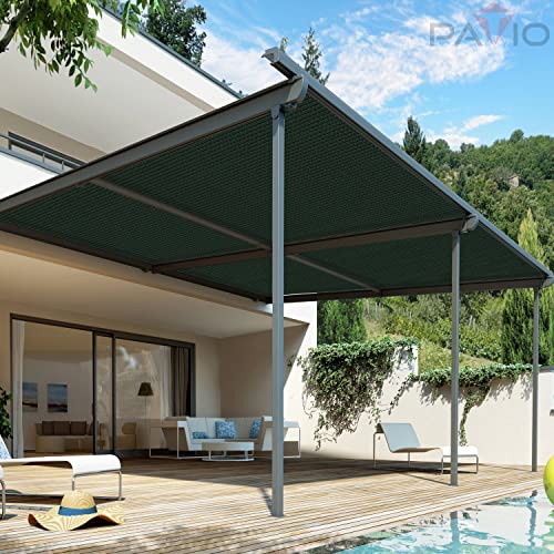 Patio 6' x 15' Sun Shade Fabric Roll 6/8/12 FT Shade Cloth for Patio, Outdoor Mesh Sail Sun Shades Canopy Replacement Pergola Cover for Backyard Deck Porch, Green