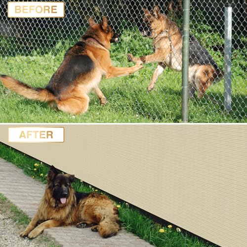 Privacy Fence Screen 6' x 1' Fencing Cover Heavy Duty Mesh Windscreen Cloth for Outdoor Garden Patio Backyard Chain Link Fence Beige - color: Beige, size: 6' x 1'