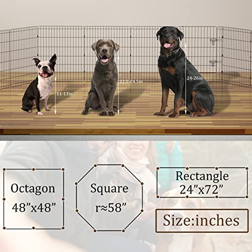 Pet Playpen Dog Pen Foldable Dog Exercise Fence 8 Panels 30 Inch Kennels Pet Playpen Options Ideal for Pet Medium Animals Outdoor Indoor - style: 24'' x 30'' x 8PCS
